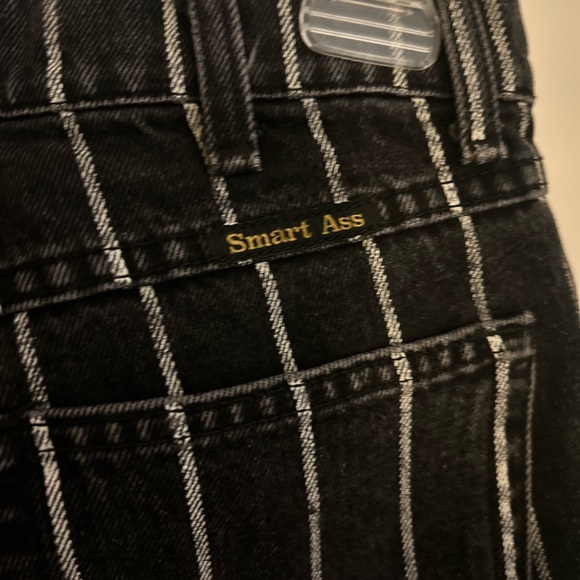Reformation Black Pinstripe Jeans “smart ass” size 26 - Picture 2 of 5